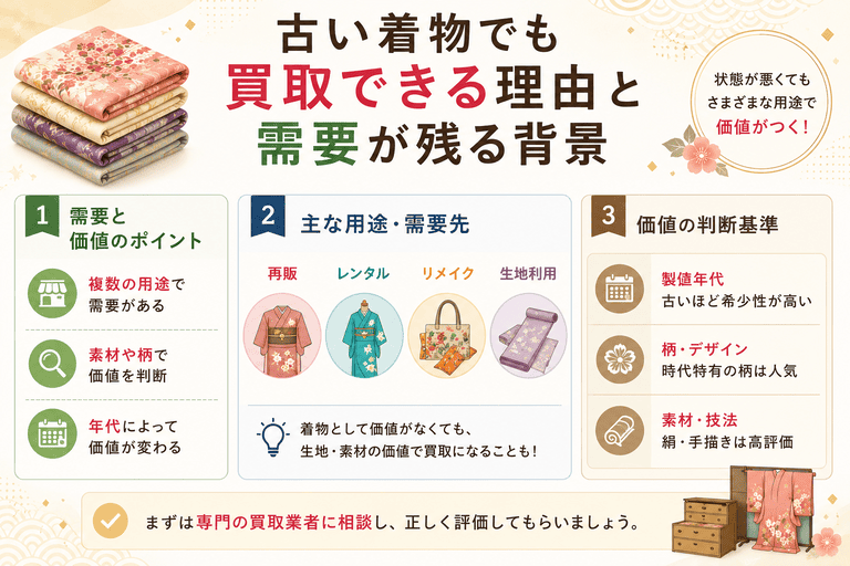 古い着物でも買取できる理由と需要が残る背景