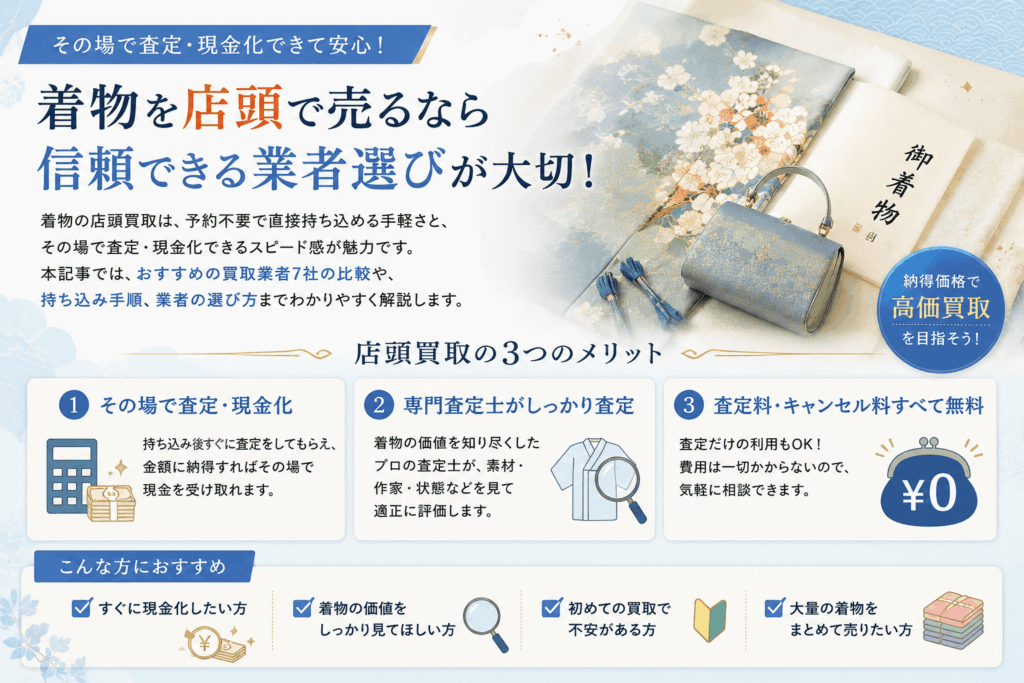 着物店頭買取についてのポイントまとめ画像