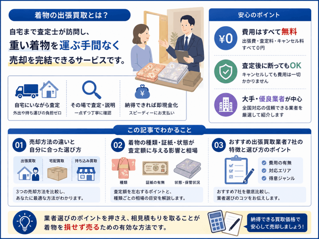 着物買取についてのポイントまとめ画像